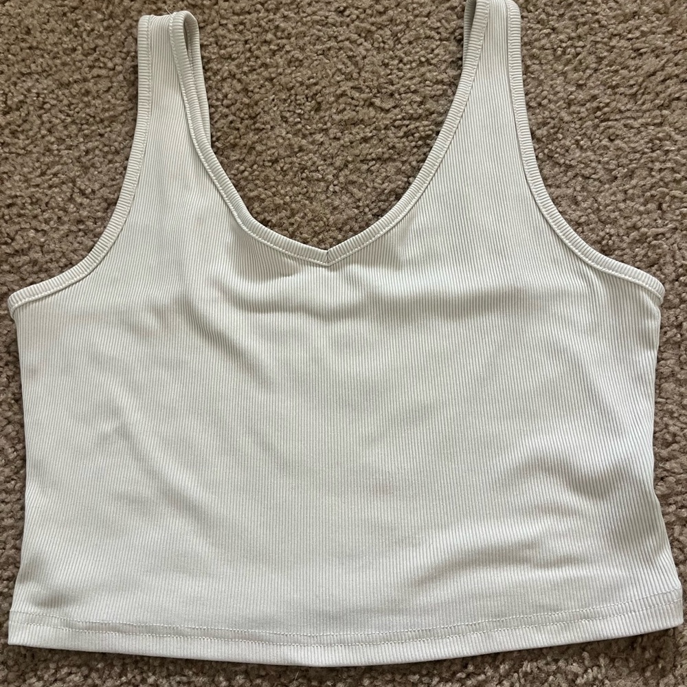 White Sleeveless Fitted Crop Tank Top